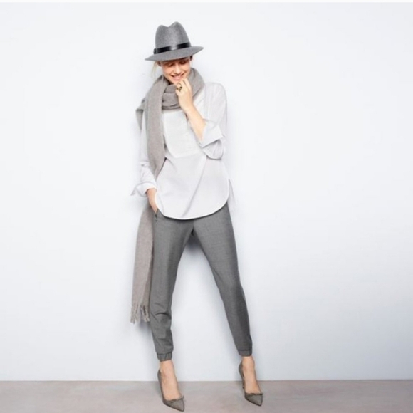 CARLISLE Wool Jogger Trousers Zip Gussetted Elastic Ankle Dress Pants 10 - Picture 1 of 10